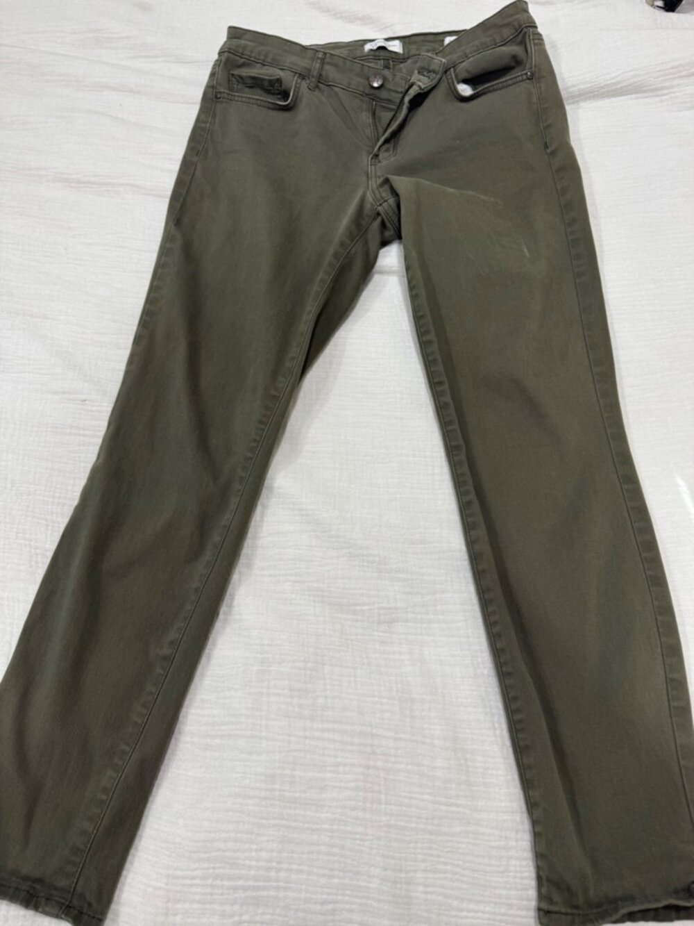 Jessica Simpson Relaxed Skinny Crop Jeans Size 4/27 Olive Green